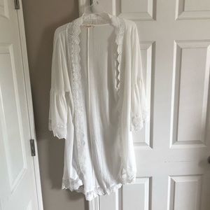 White Lace trimmed cardigan